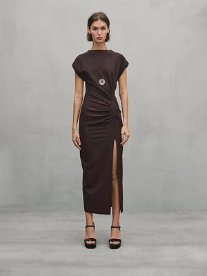 Midi dress with gathered side - Studio