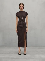 Midi dress with gathered side - Studio