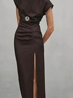 Midi dress with gathered side - Studio