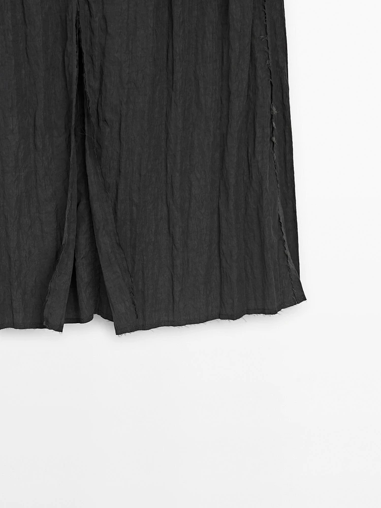 Long cupro blend co-ord skirt - Studio