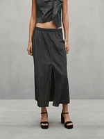 Long cupro blend co-ord skirt - Studio