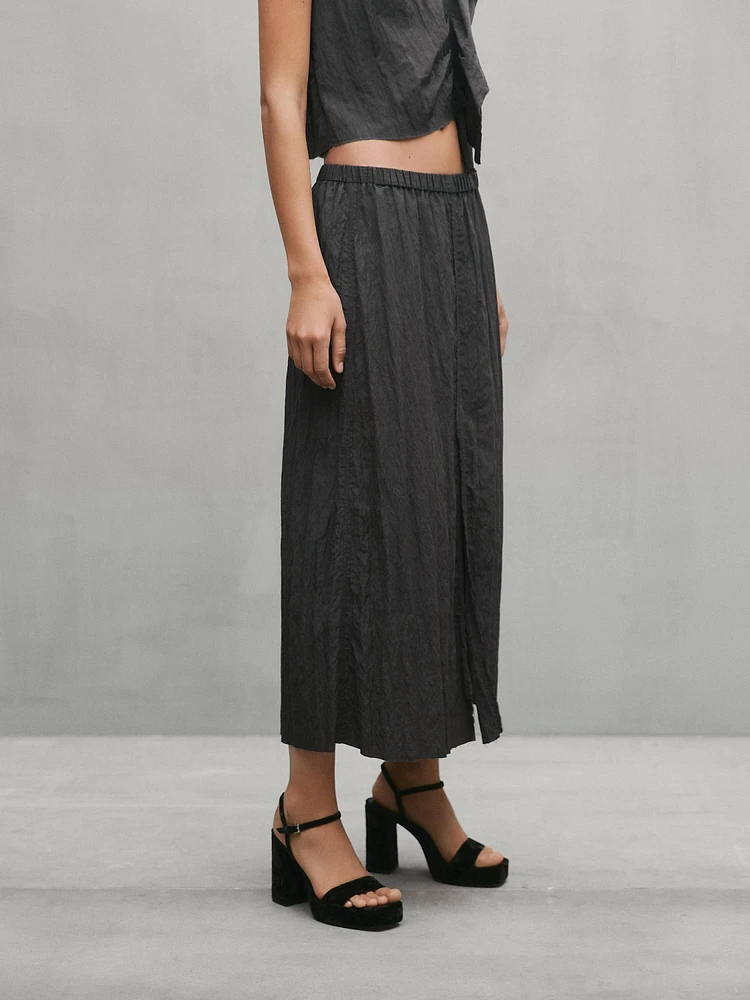 Long cupro blend co-ord skirt - Studio