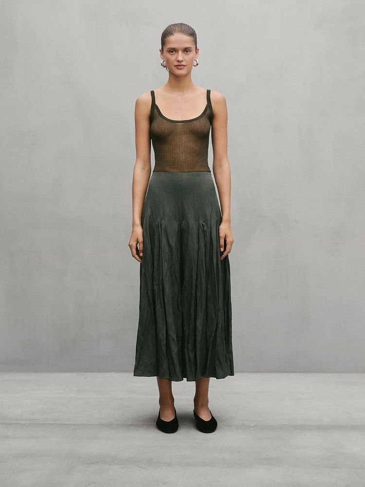 Voluminous pleated midi skirt - Studio