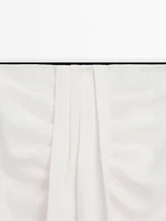 Draped linen co-ord midi skirt