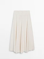 Flared midi skirt with frayed hem - Studio