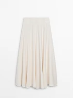 Flared midi skirt with frayed hem - Studio