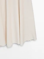 Flared midi skirt with frayed hem - Studio