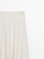 Flared midi skirt with frayed hem - Studio