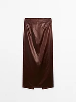 Leather effect midi skirt - Studio