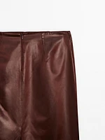 Leather effect midi skirt - Studio