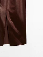 Leather effect midi skirt - Studio