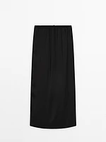 Flowing midi skirt with elasticated waistband - Studio