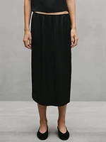 Flowing midi skirt with elasticated waistband - Studio