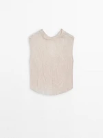 Creased-effect cotton blend top - Studio