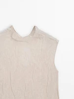 Creased-effect cotton blend top - Studio