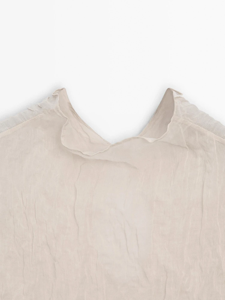 Creased-effect cotton blend top - Studio