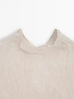 Creased-effect cotton blend top - Studio