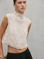 Creased-effect cotton blend top - Studio