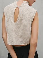 Creased-effect cotton blend top - Studio