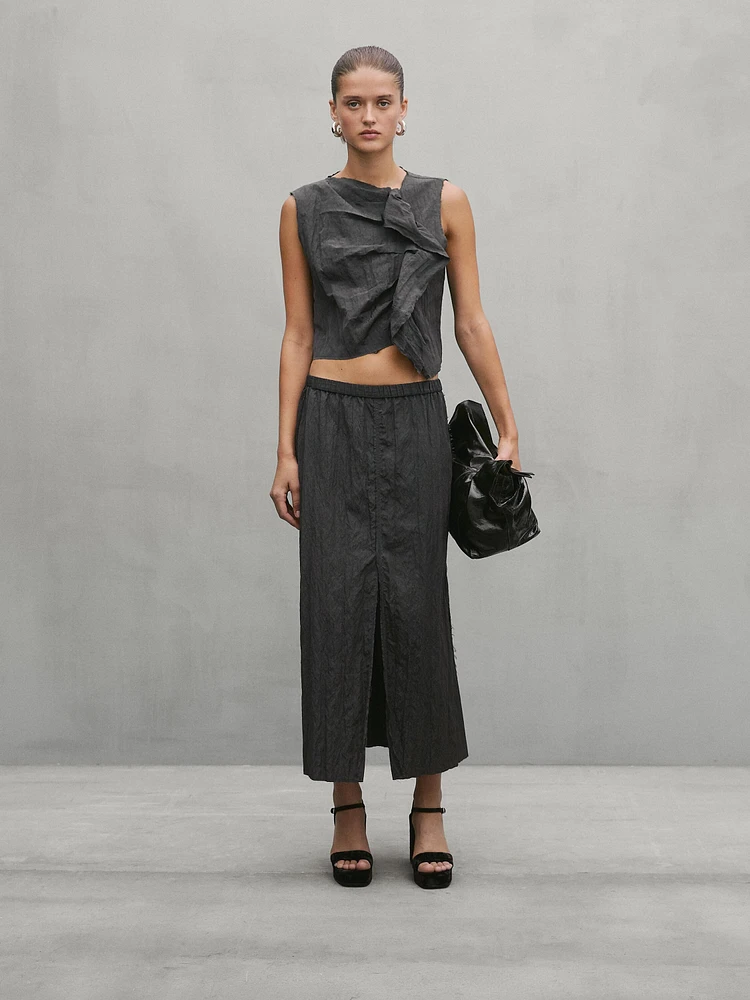 Draped cupro blend co-ord top - Studio