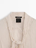 Cotton blend shirt with tie - Studio