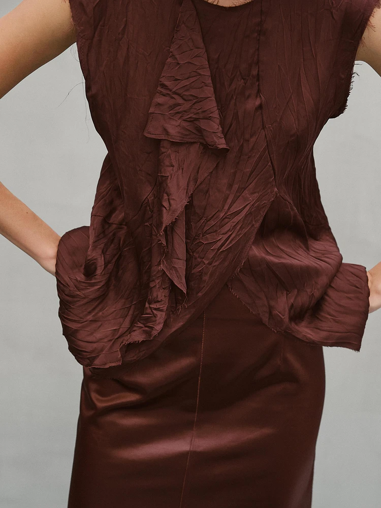 Cupro shirt with ruffle detail - Studio