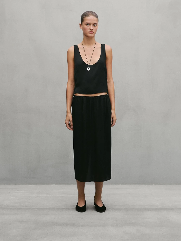 Flowing crop top with buttons - Studio