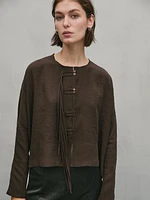 Modal blend shirt with straps - Studio