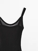 Semi-sheer knit bodysuit - Studio