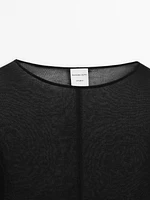 Semi-sheer sweater with seam detail - Studio