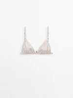 Satin triangle bra