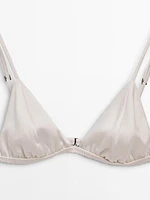 Satin triangle bra