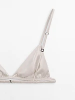 Satin triangle bra