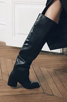 MID CALF LEATHER BOOTS