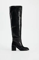 MID CALF LEATHER BOOTS