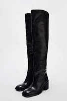 MID CALF LEATHER BOOTS