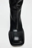 MID CALF LEATHER BOOTS