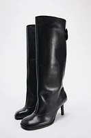 WIDE SHAFT LEATHER BOOTS