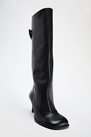 WIDE SHAFT LEATHER BOOTS