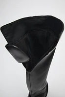 WIDE SHAFT LEATHER BOOTS