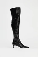 KITTEN HEEL KNEE HIGH BOOTS