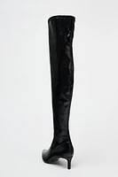 KITTEN HEEL KNEE HIGH BOOTS