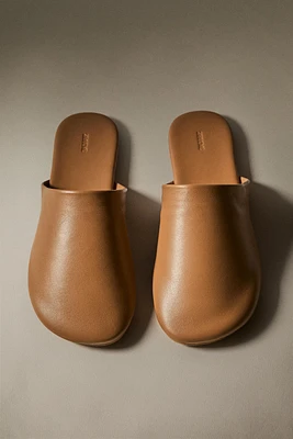 SOFT LEATHER MULE SLIPPERS