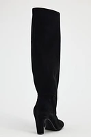 VELVET LOOK HEELED BOOTS