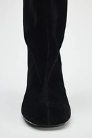 VELVET LOOK HEELED BOOTS