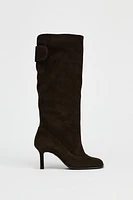 WIDE SHAFT SUEDE BOOTS