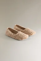 FAUX SHEARLING BALLET FLATS