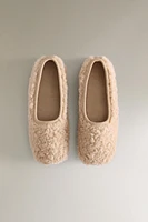 FAUX SHEARLING BALLET FLATS