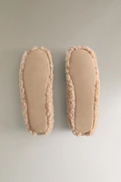 FAUX SHEARLING BALLET FLATS