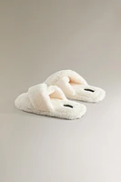 SHEEPSKIN CROSSOVER SLIPPER